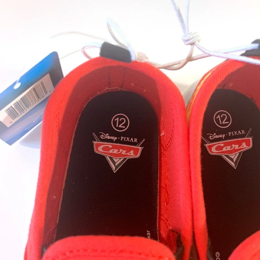 Disney Pixar Cars Lightning McQueen Canvas Slip On Shoes Rust-eze Youth Sz‎ 12